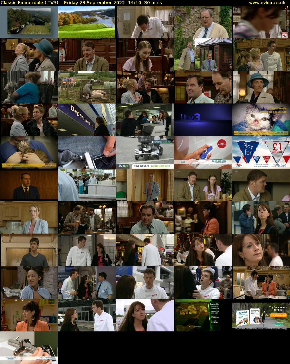 Classic Emmerdale (ITV3) Friday 23 September 2022 14:10 - 14:40