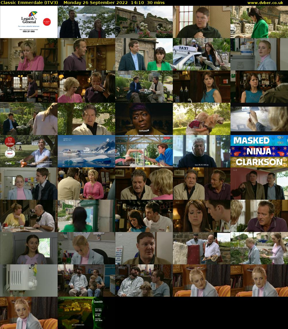 Classic Emmerdale (ITV3) Monday 26 September 2022 14:10 - 14:40