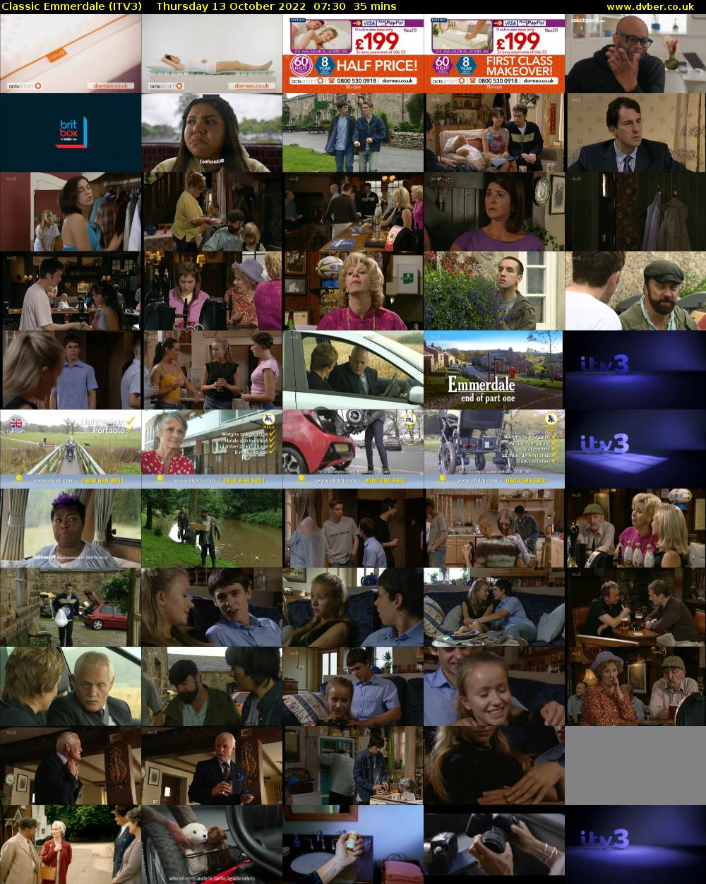 Classic Emmerdale (ITV3) Thursday 13 October 2022 07:30 - 08:05