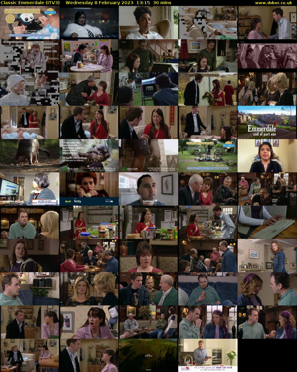 Classic Emmerdale (ITV3) Wednesday 8 February 2023 13:15 - 13:45