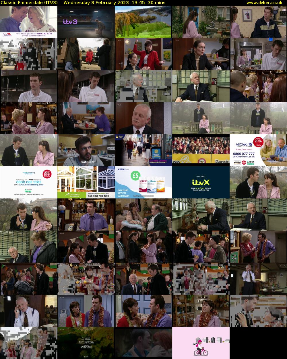 Classic Emmerdale (ITV3) Wednesday 8 February 2023 13:45 - 14:15