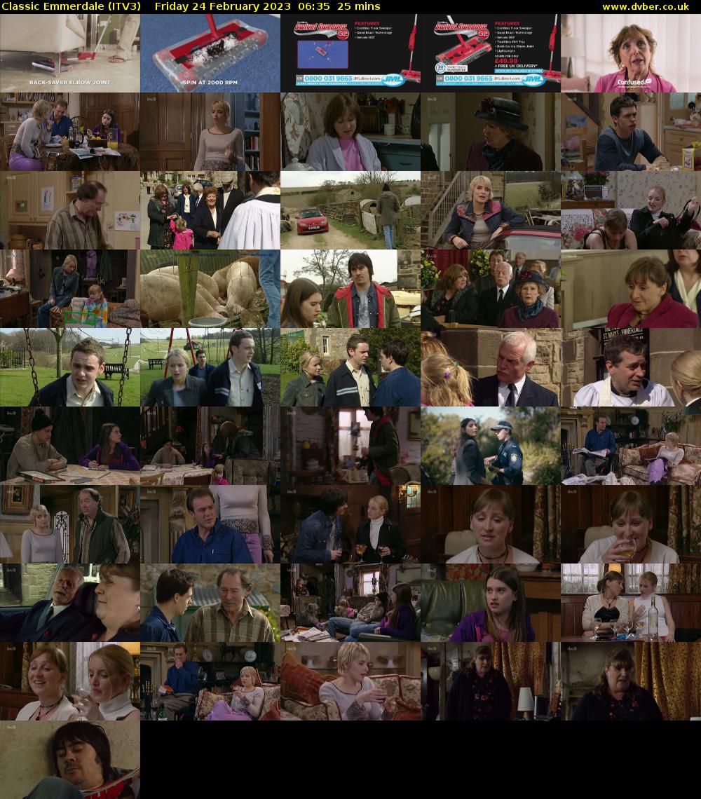 Classic Emmerdale (ITV3) Friday 24 February 2023 06:35 - 07:00