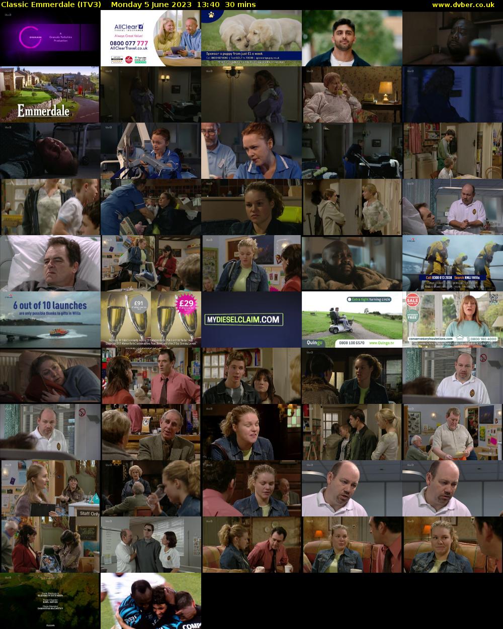 Classic Emmerdale (ITV3) Monday 5 June 2023 13:40 - 14:10