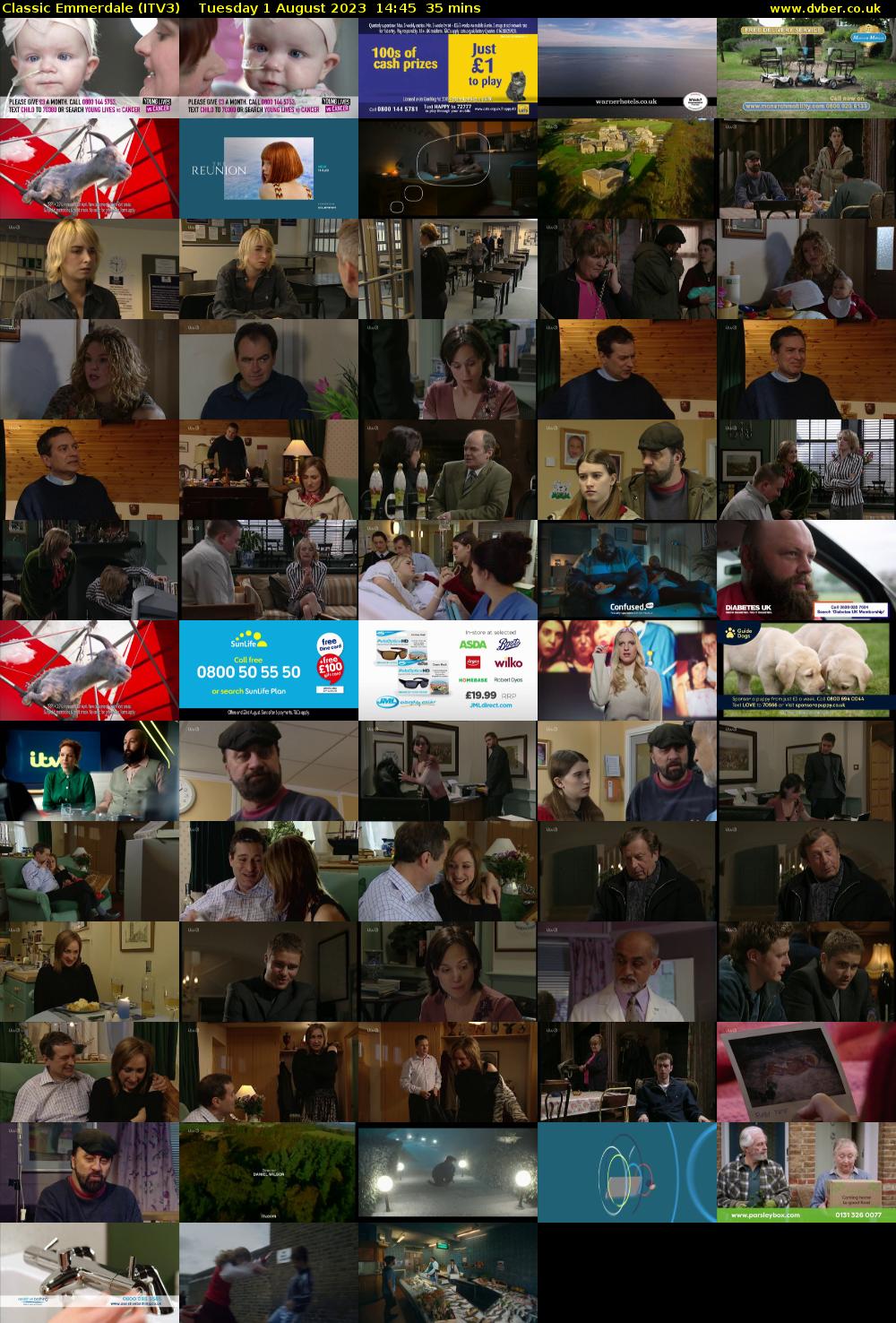 Classic Emmerdale (ITV3) Tuesday 1 August 2023 14:45 - 15:20