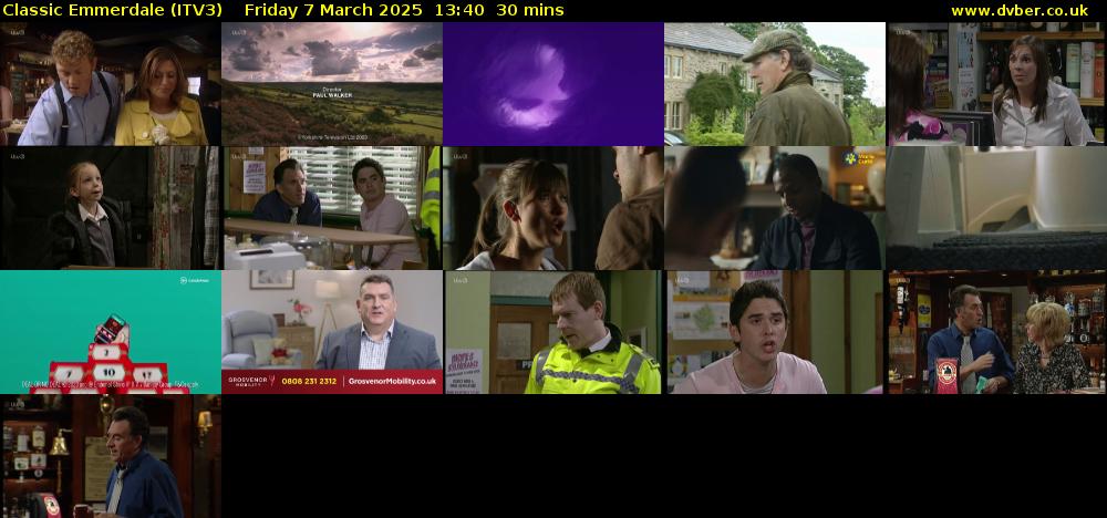 Classic Emmerdale (ITV3) Friday 7 March 2025 13:40 - 14:10
