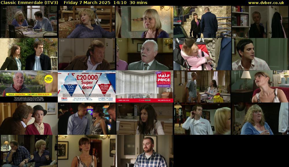 Classic Emmerdale (ITV3) Friday 7 March 2025 14:10 - 14:40