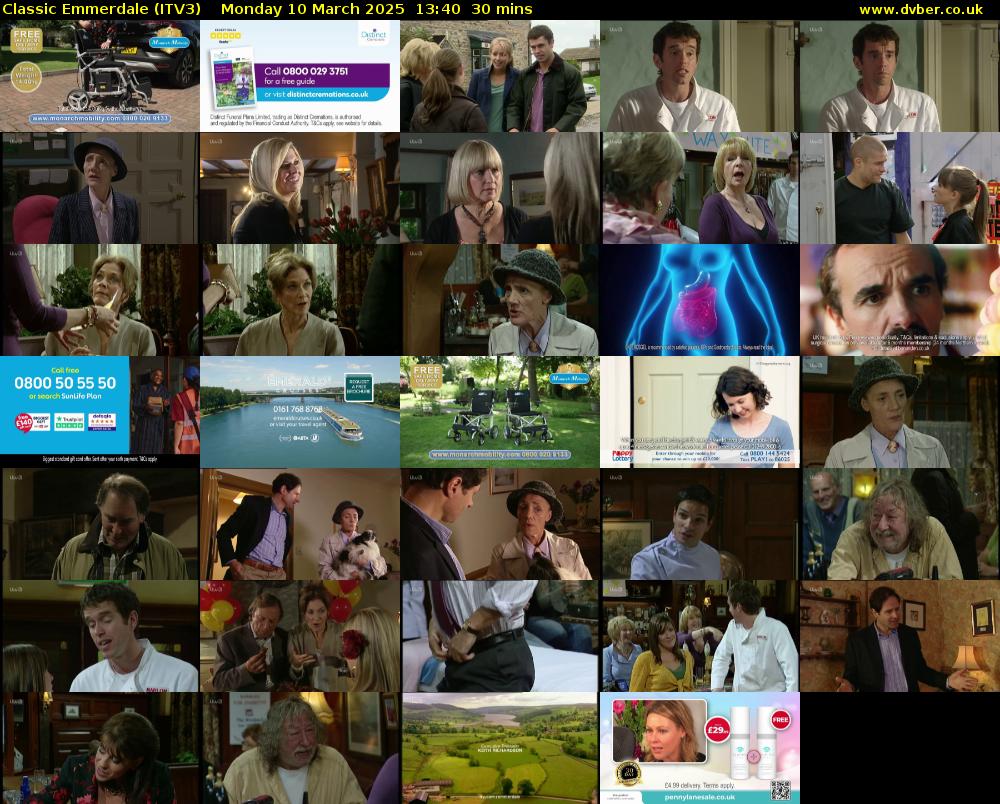 Classic Emmerdale (ITV3) Monday 10 March 2025 13:40 - 14:10