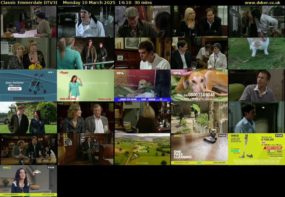 Classic Emmerdale (ITV3) Monday 10 March 2025 14:10 - 14:40