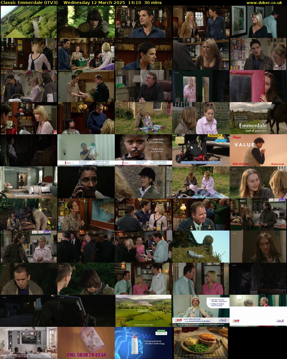 Classic Emmerdale (ITV3) Wednesday 12 March 2025 14:10 - 14:40