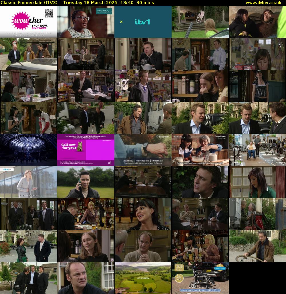 Classic Emmerdale (ITV3) Tuesday 18 March 2025 13:40 - 14:10