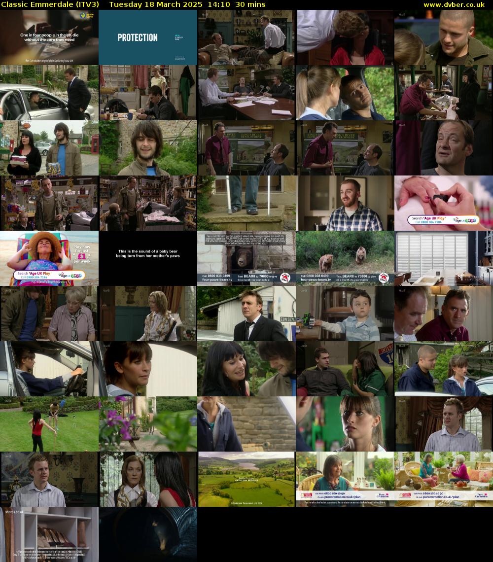 Classic Emmerdale (ITV3) Tuesday 18 March 2025 14:10 - 14:40