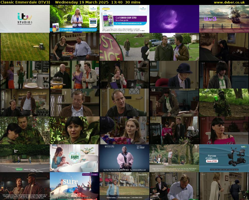 Classic Emmerdale (ITV3) Wednesday 19 March 2025 13:40 - 14:10