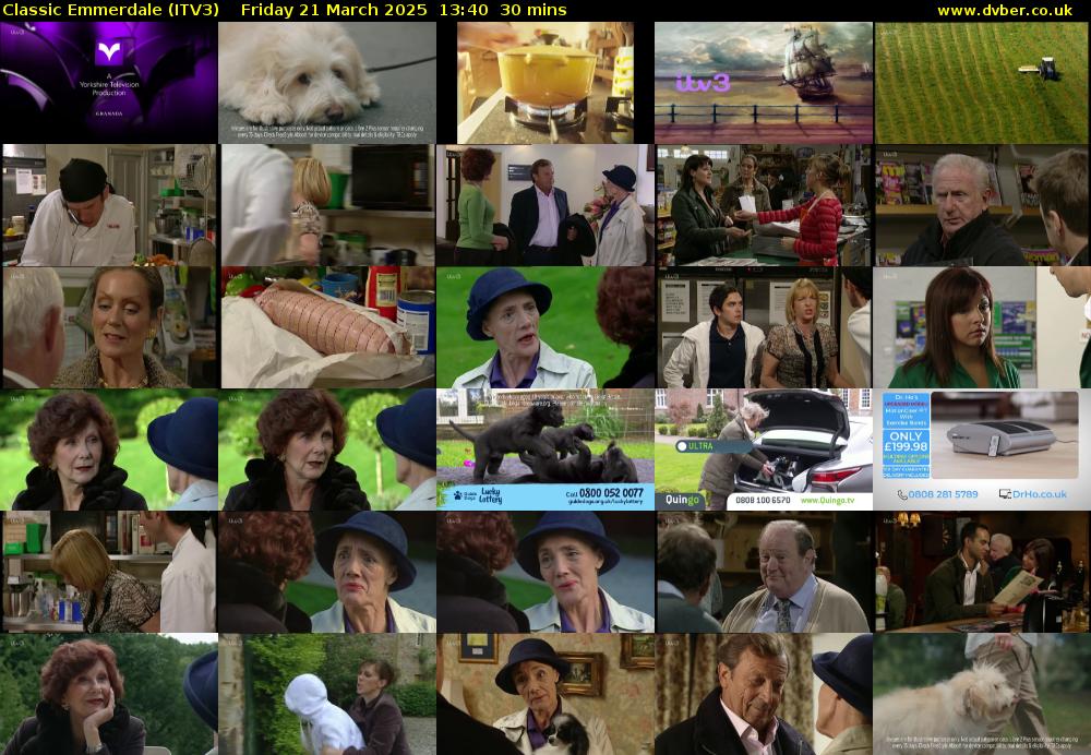 Classic Emmerdale (ITV3) Friday 21 March 2025 13:40 - 14:10