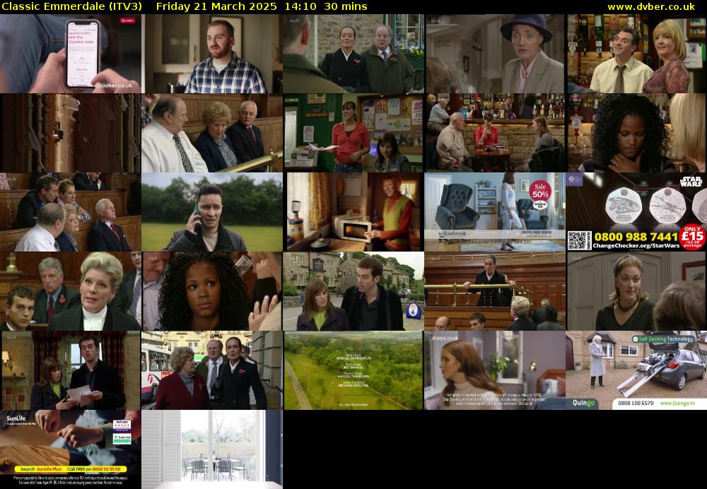 Classic Emmerdale (ITV3) Friday 21 March 2025 14:10 - 14:40