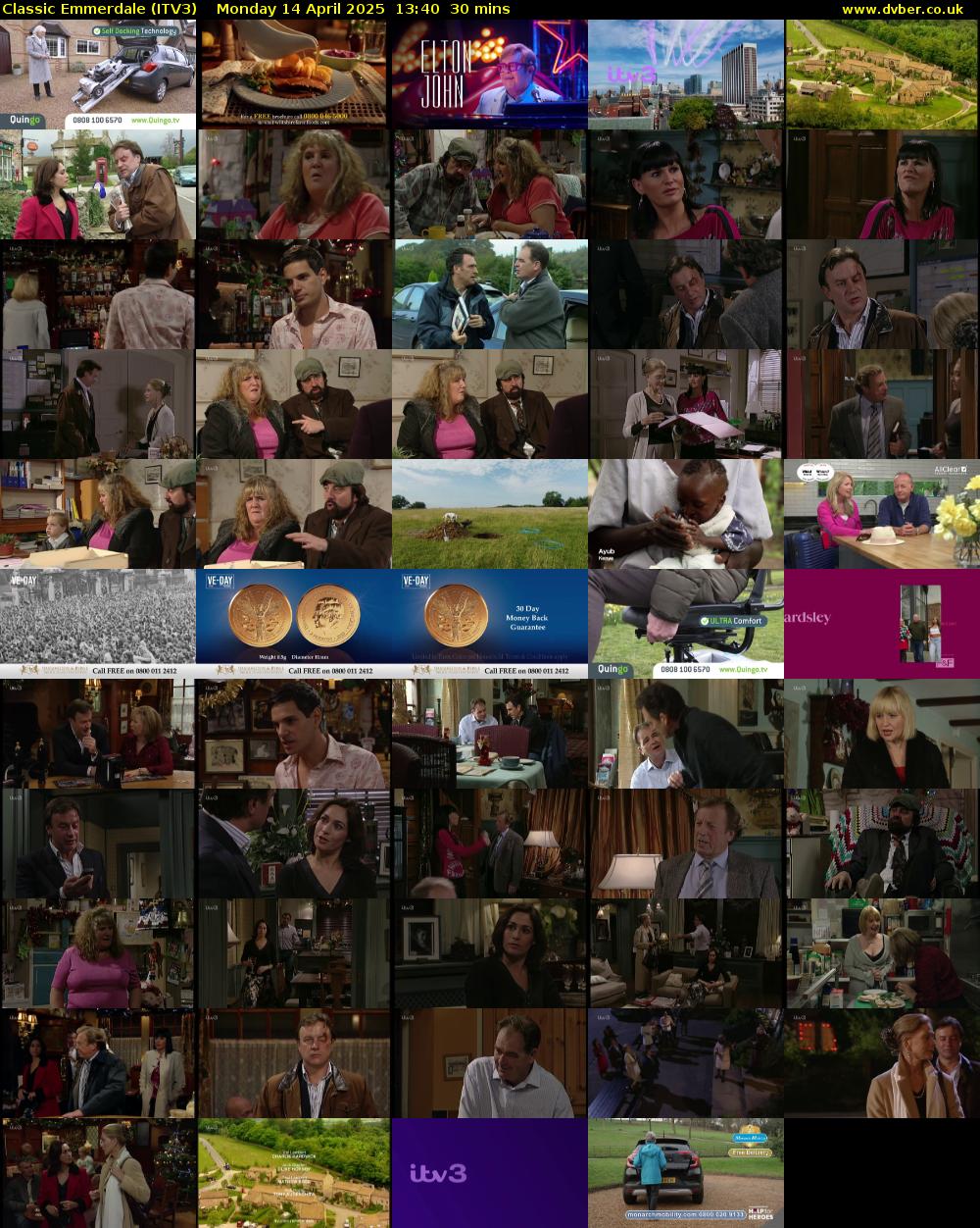 Classic Emmerdale (ITV3) Monday 14 April 2025 13:40 - 14:10