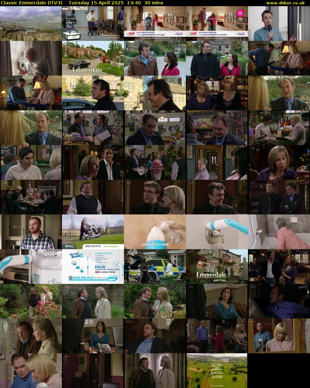 Classic Emmerdale (ITV3) Tuesday 15 April 2025 13:40 - 14:10
