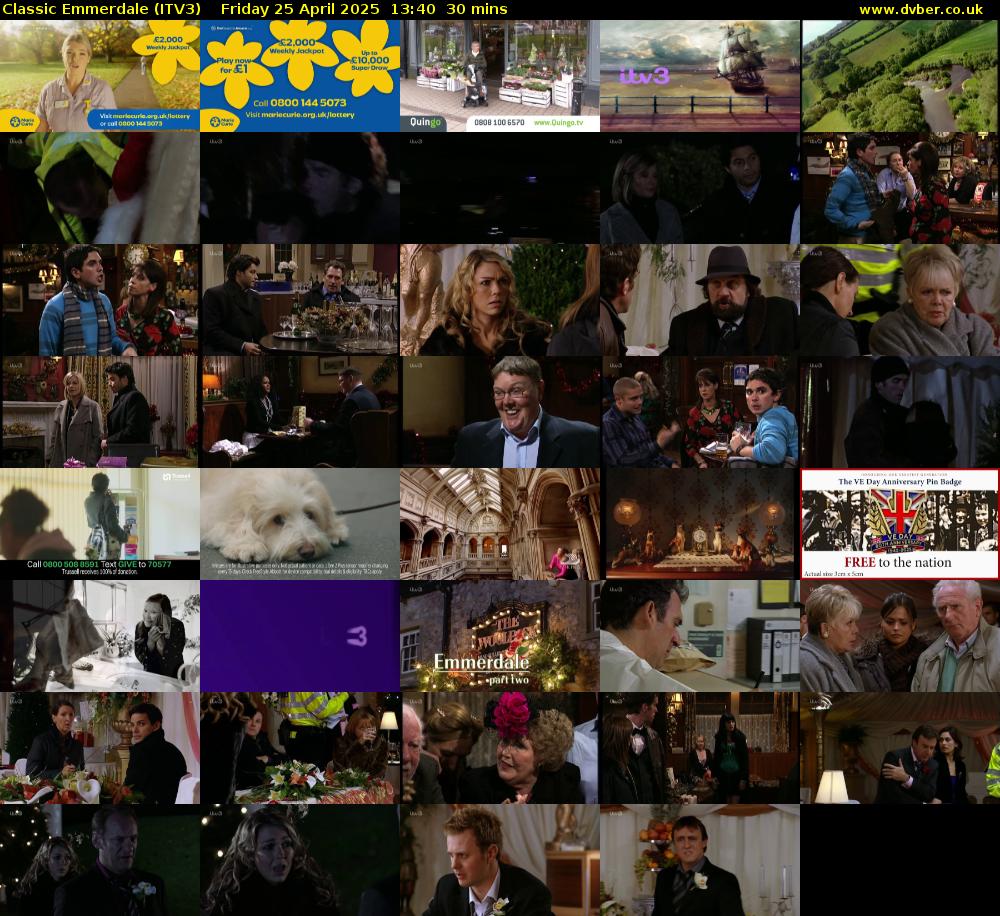Classic Emmerdale (ITV3) Friday 25 April 2025 13:40 - 14:10