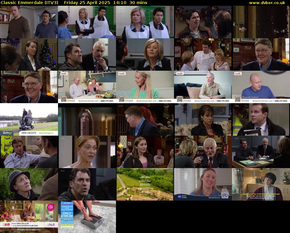 Classic Emmerdale (ITV3) Friday 25 April 2025 14:10 - 14:40