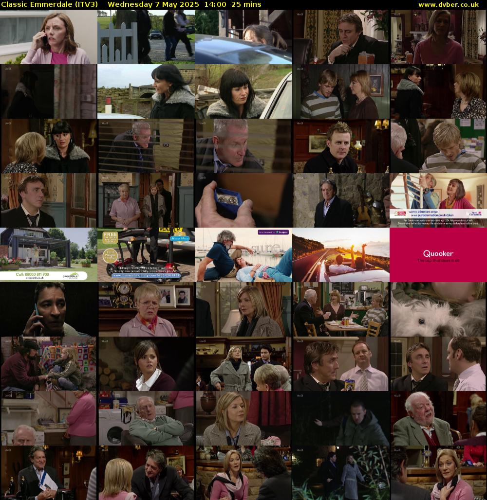 Classic Emmerdale (ITV3) Wednesday 7 May 2025 14:00 - 14:25