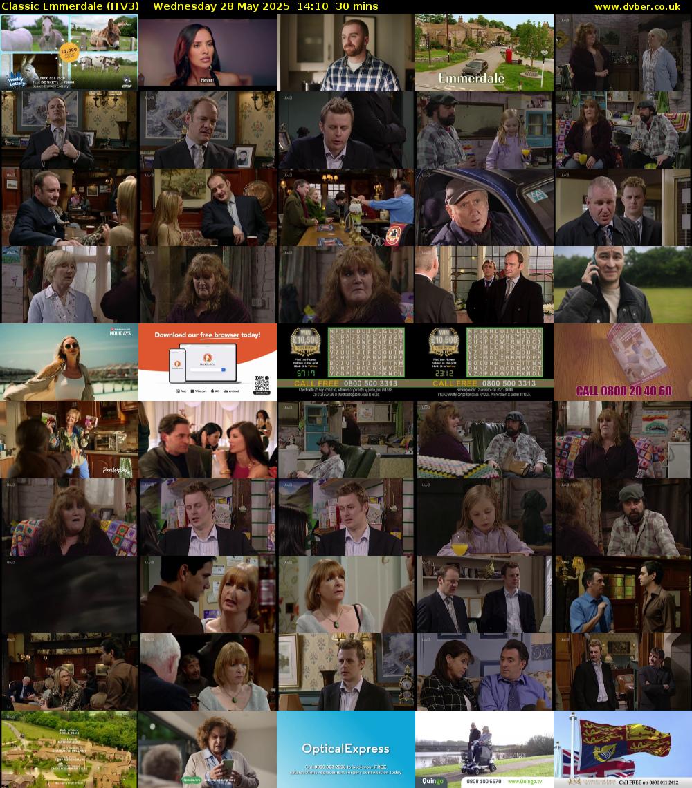 Classic Emmerdale (ITV3) Wednesday 28 May 2025 14:10 - 14:40