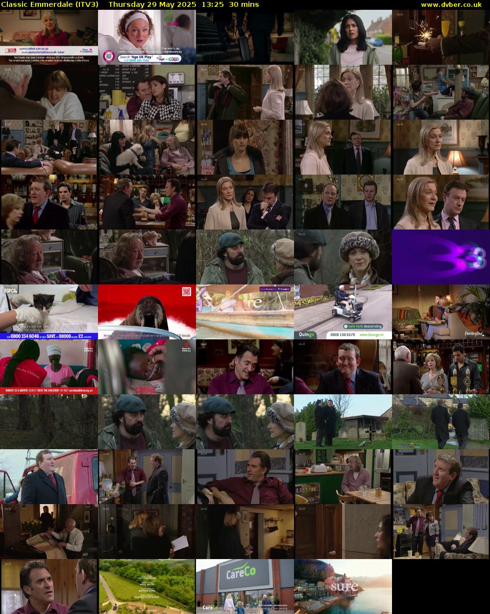 Classic Emmerdale (ITV3) Thursday 29 May 2025 13:25 - 13:55