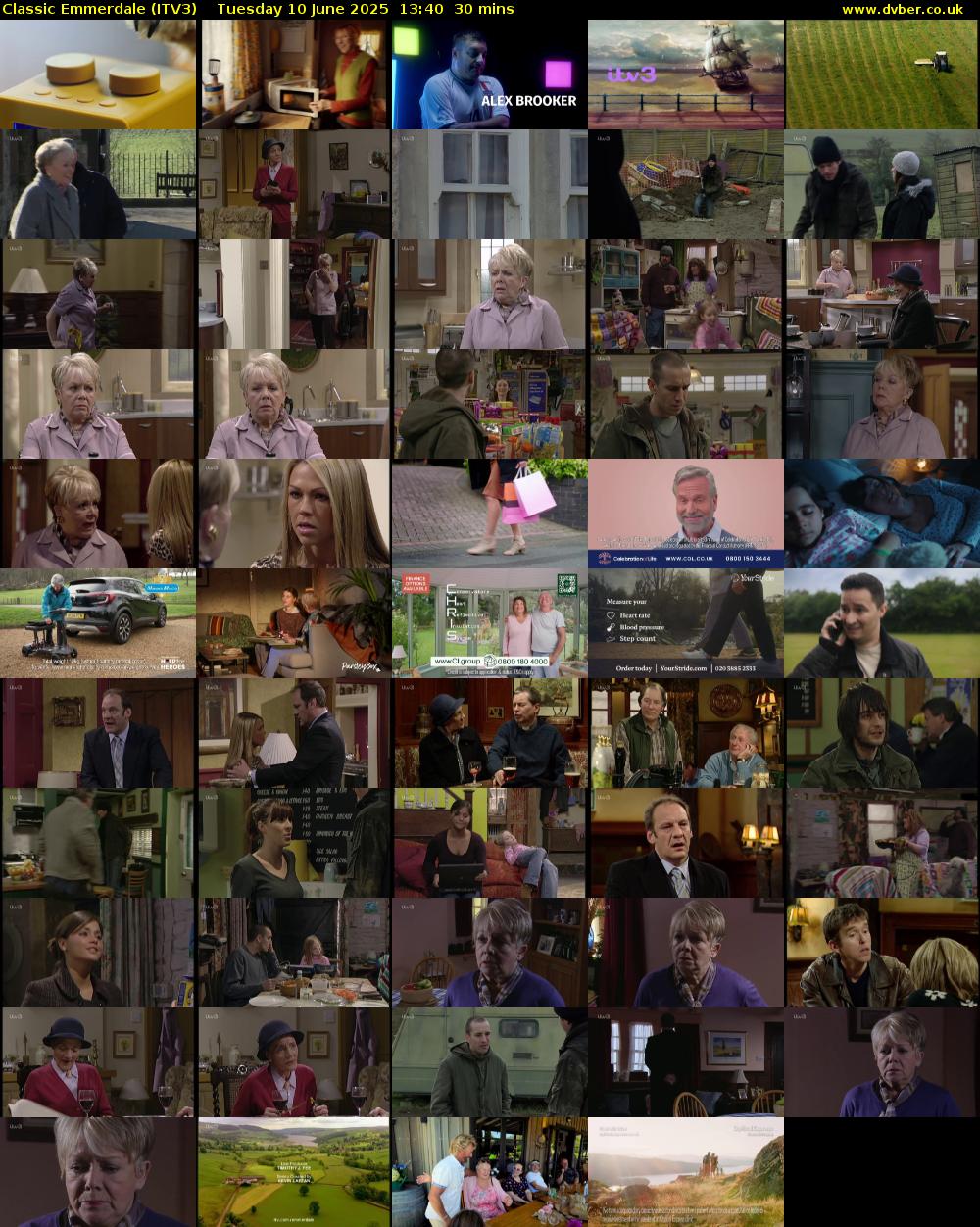 Classic Emmerdale (ITV3) Tuesday 10 June 2025 13:40 - 14:10