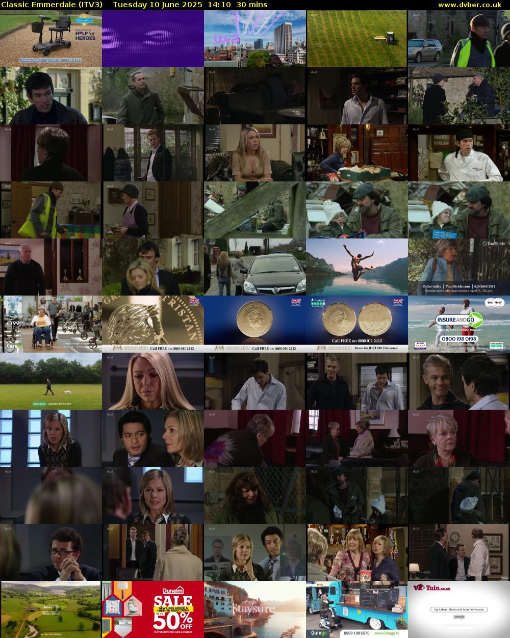 Classic Emmerdale (ITV3) Tuesday 10 June 2025 14:10 - 14:40