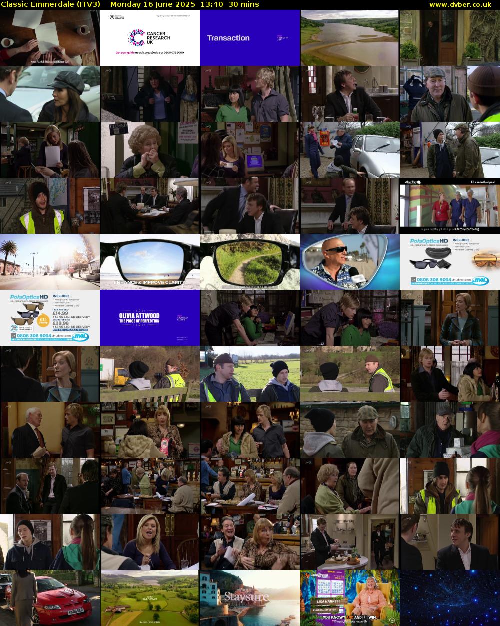 Classic Emmerdale (ITV3) Monday 16 June 2025 13:40 - 14:10
