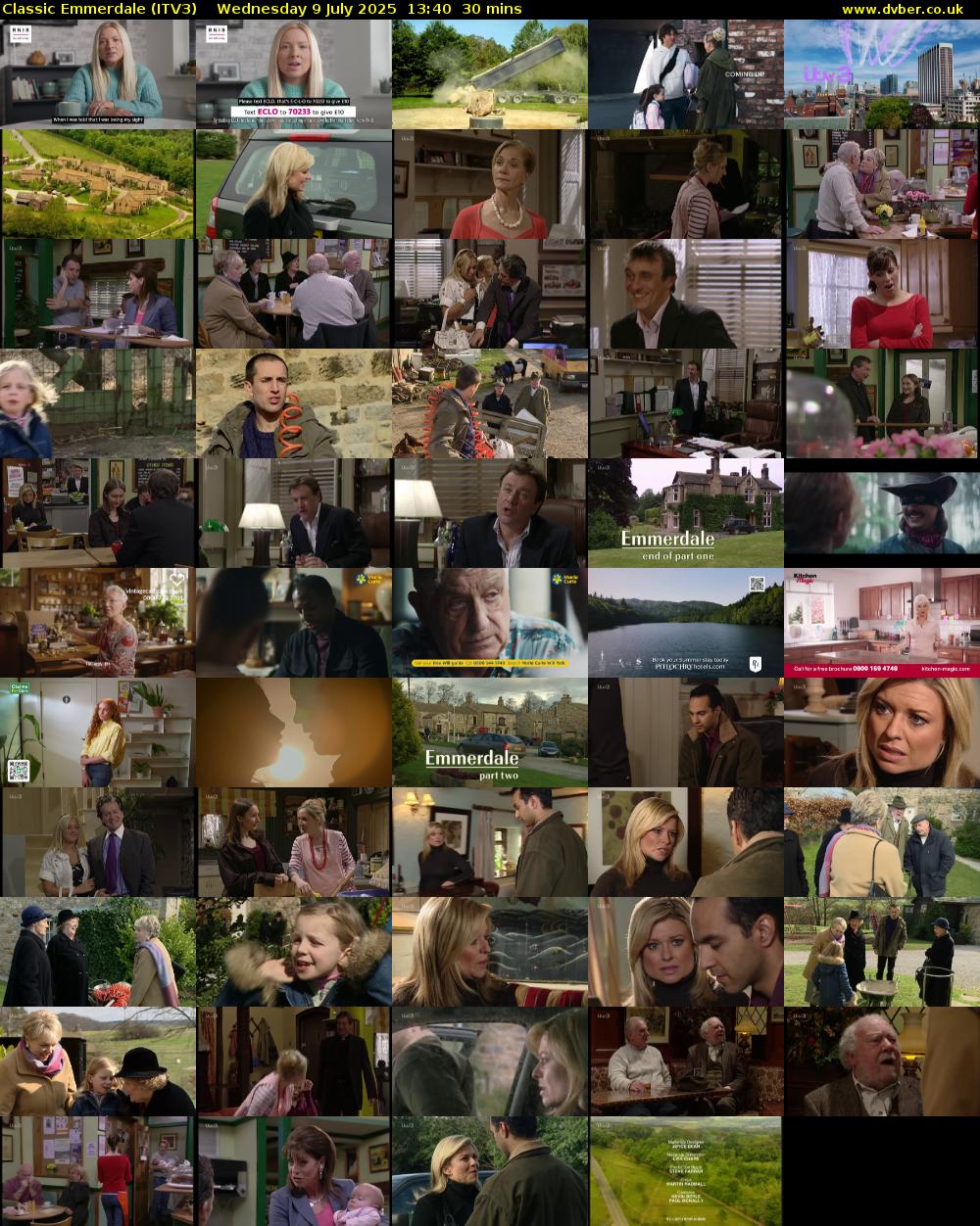 Classic Emmerdale (ITV3) Wednesday 9 July 2025 13:40 - 14:10