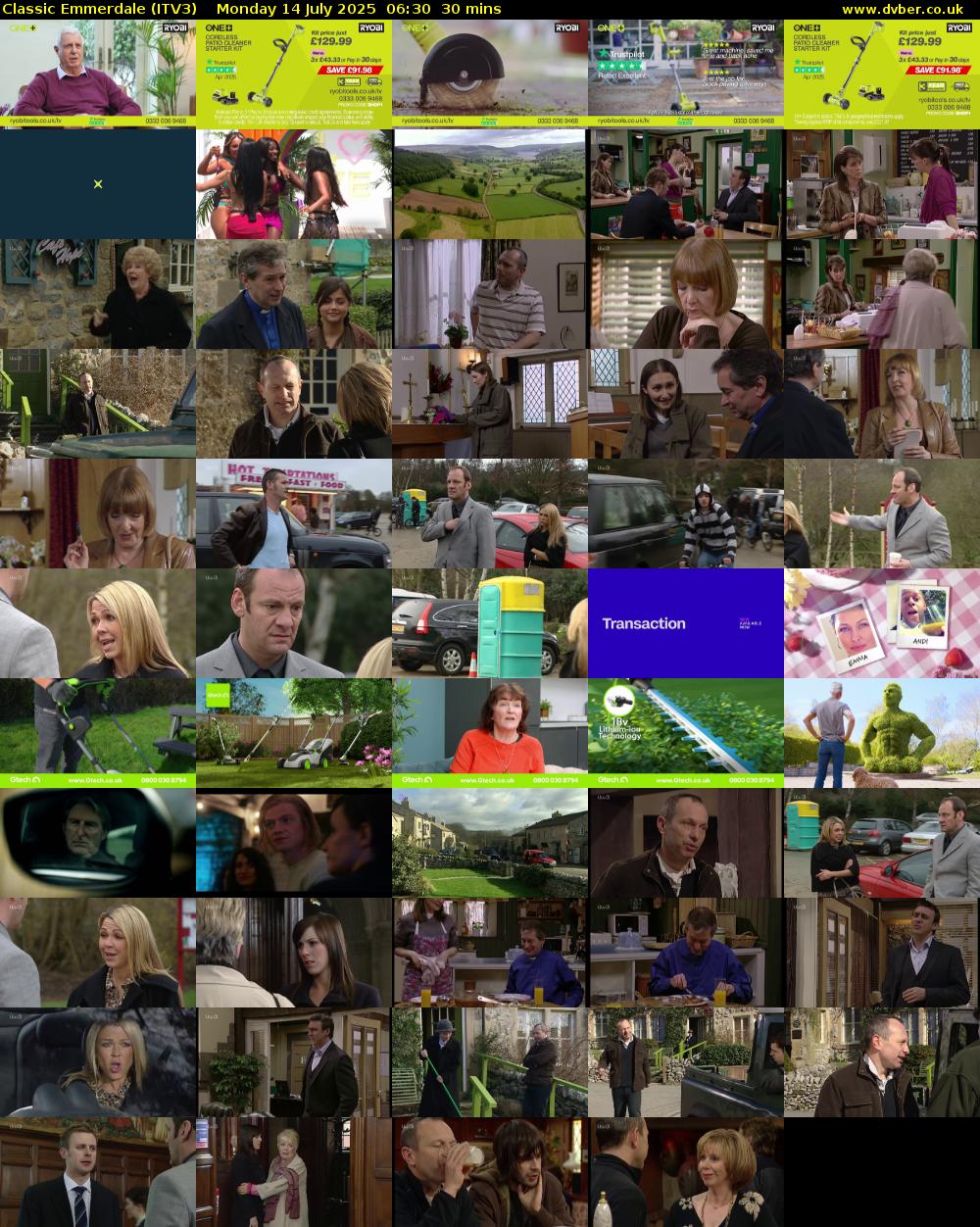 Classic Emmerdale (ITV3) Monday 14 July 2025 06:30 - 07:00