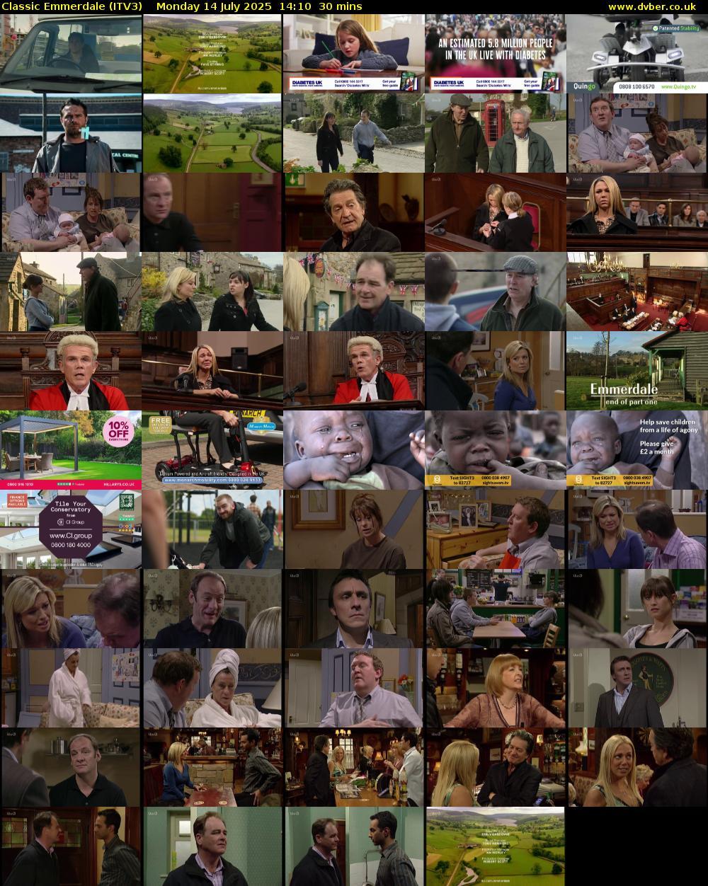 Classic Emmerdale (ITV3) Monday 14 July 2025 14:10 - 14:40