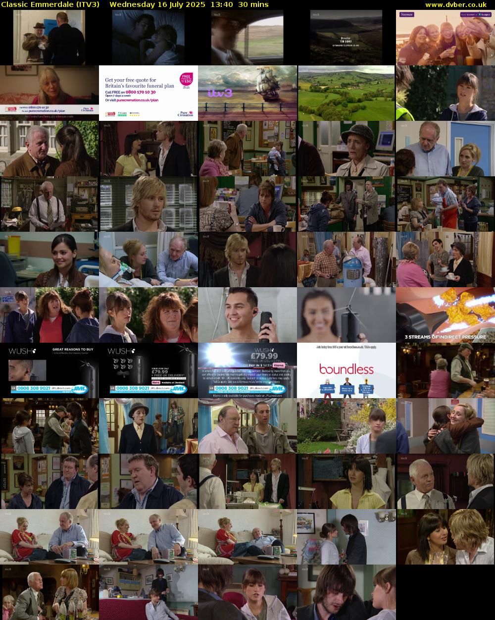 Classic Emmerdale (ITV3) Wednesday 16 July 2025 13:40 - 14:10