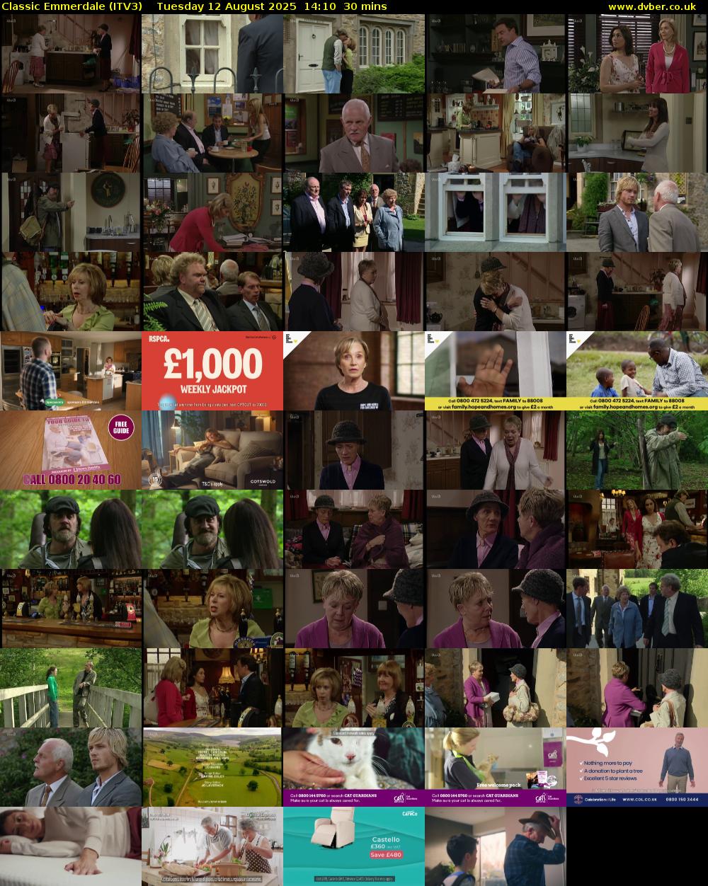 Classic Emmerdale (ITV3) Tuesday 12 August 2025 14:10 - 14:40