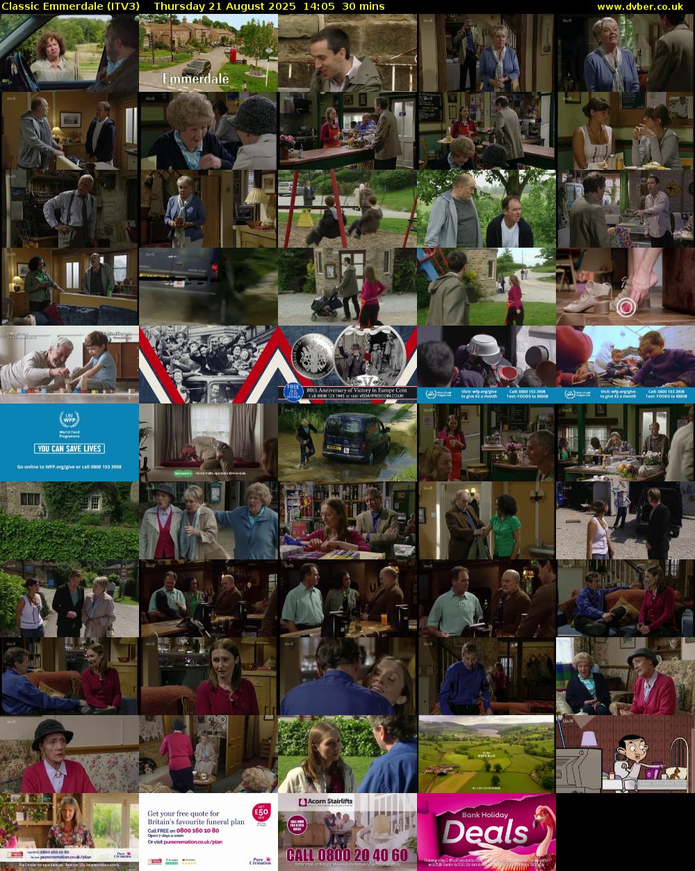 Classic Emmerdale (ITV3) Thursday 21 August 2025 14:05 - 14:35