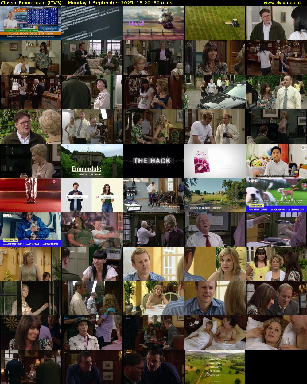 Classic Emmerdale (ITV3) Monday 1 September 2025 13:20 - 13:50