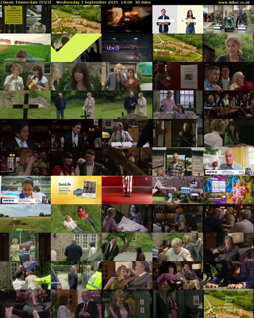 Classic Emmerdale (ITV3) Wednesday 3 September 2025 14:00 - 14:30