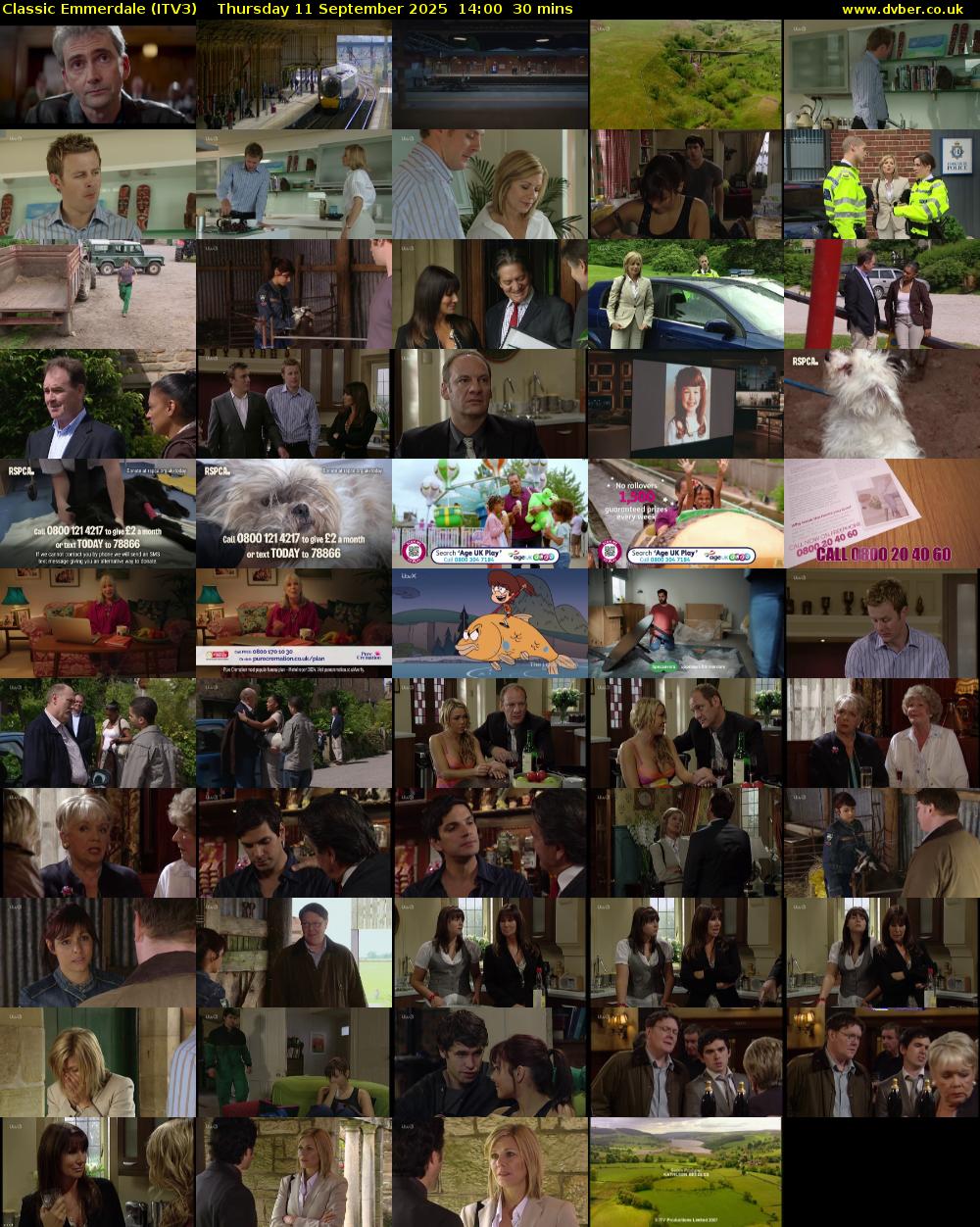 Classic Emmerdale (ITV3) Thursday 11 September 2025 14:00 - 14:30