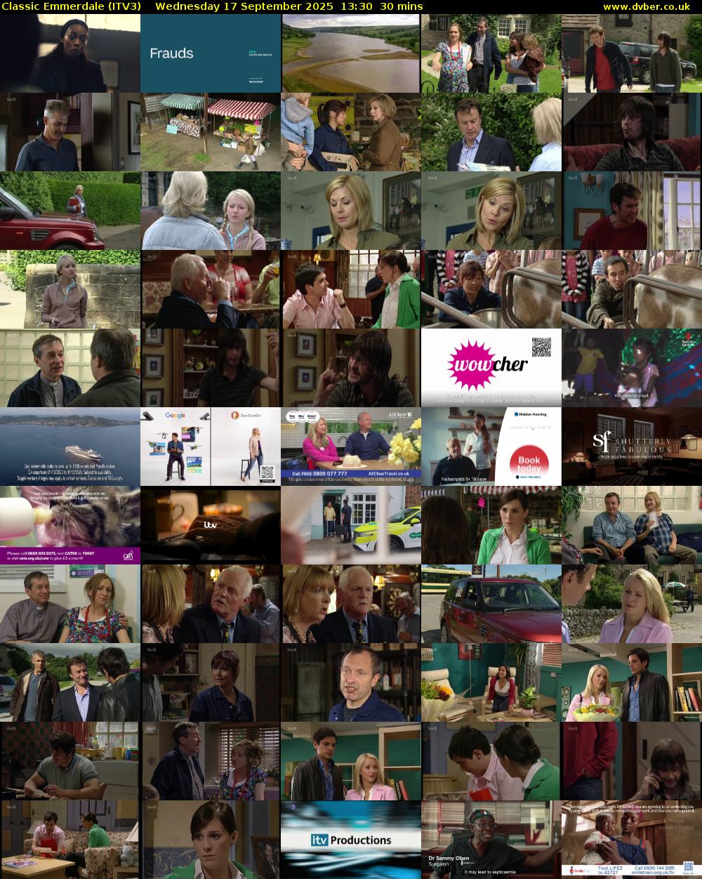 Classic Emmerdale (ITV3) Wednesday 17 September 2025 13:30 - 14:00