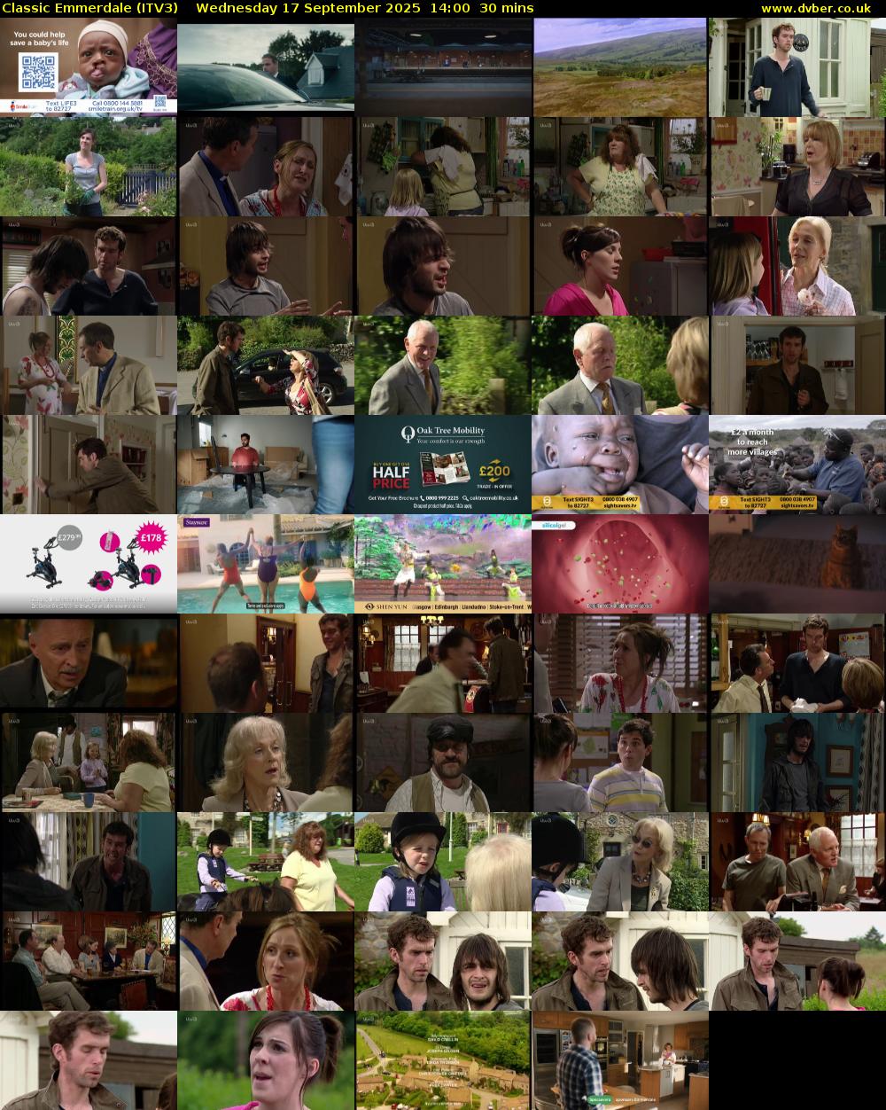 Classic Emmerdale (ITV3) Wednesday 17 September 2025 14:00 - 14:30