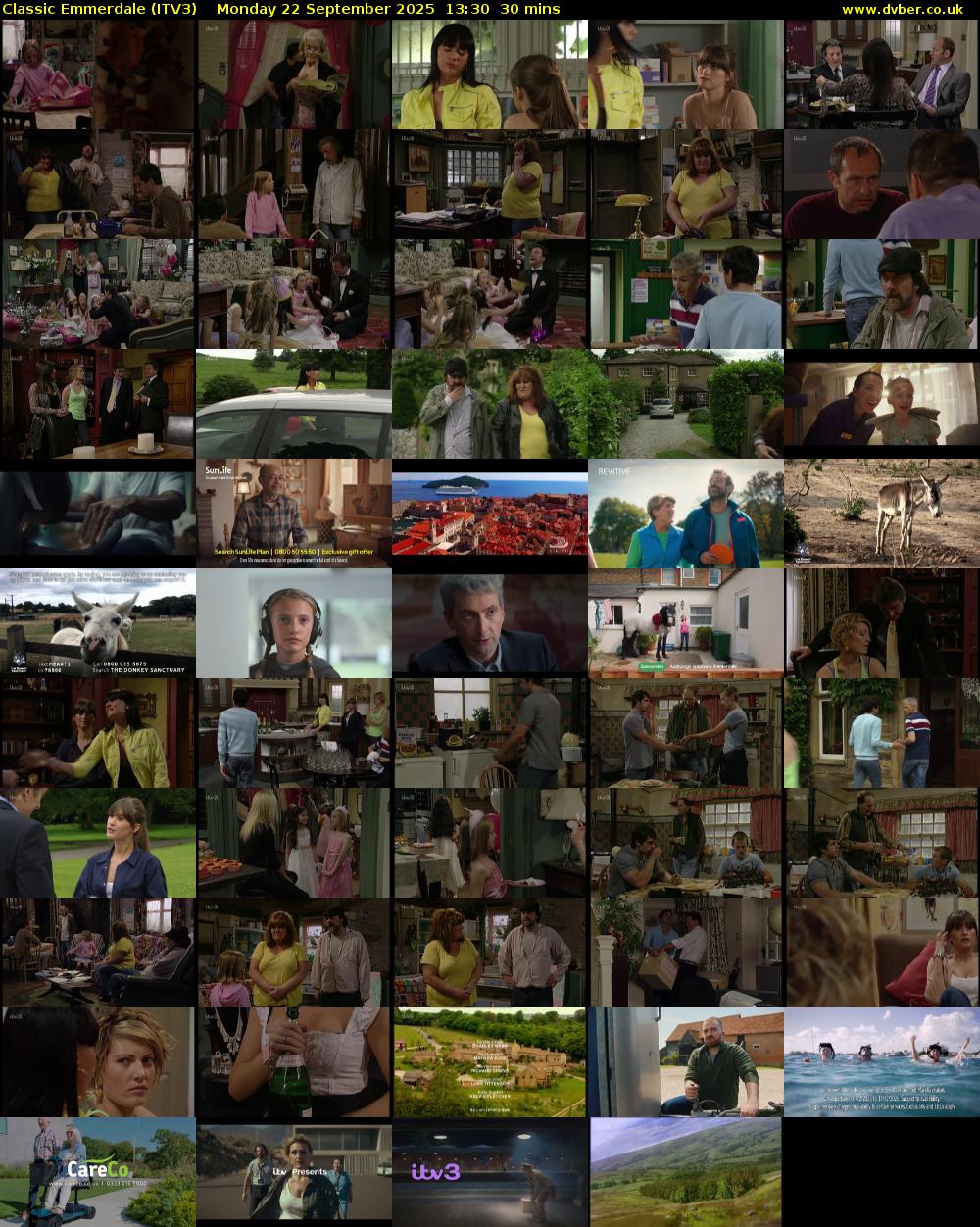 Classic Emmerdale (ITV3) Monday 22 September 2025 13:30 - 14:00