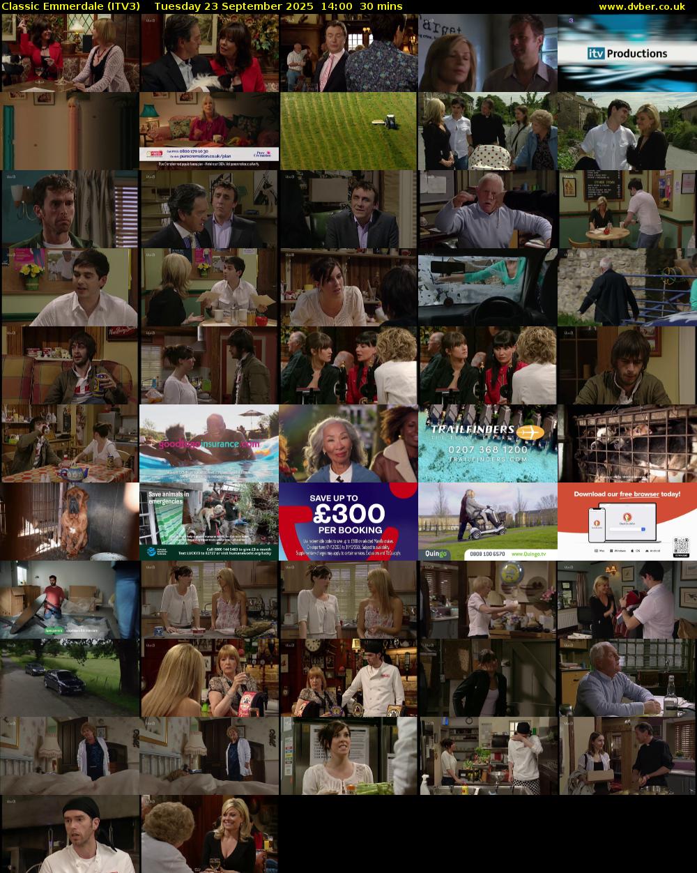 Classic Emmerdale (ITV3) Tuesday 23 September 2025 14:00 - 14:30