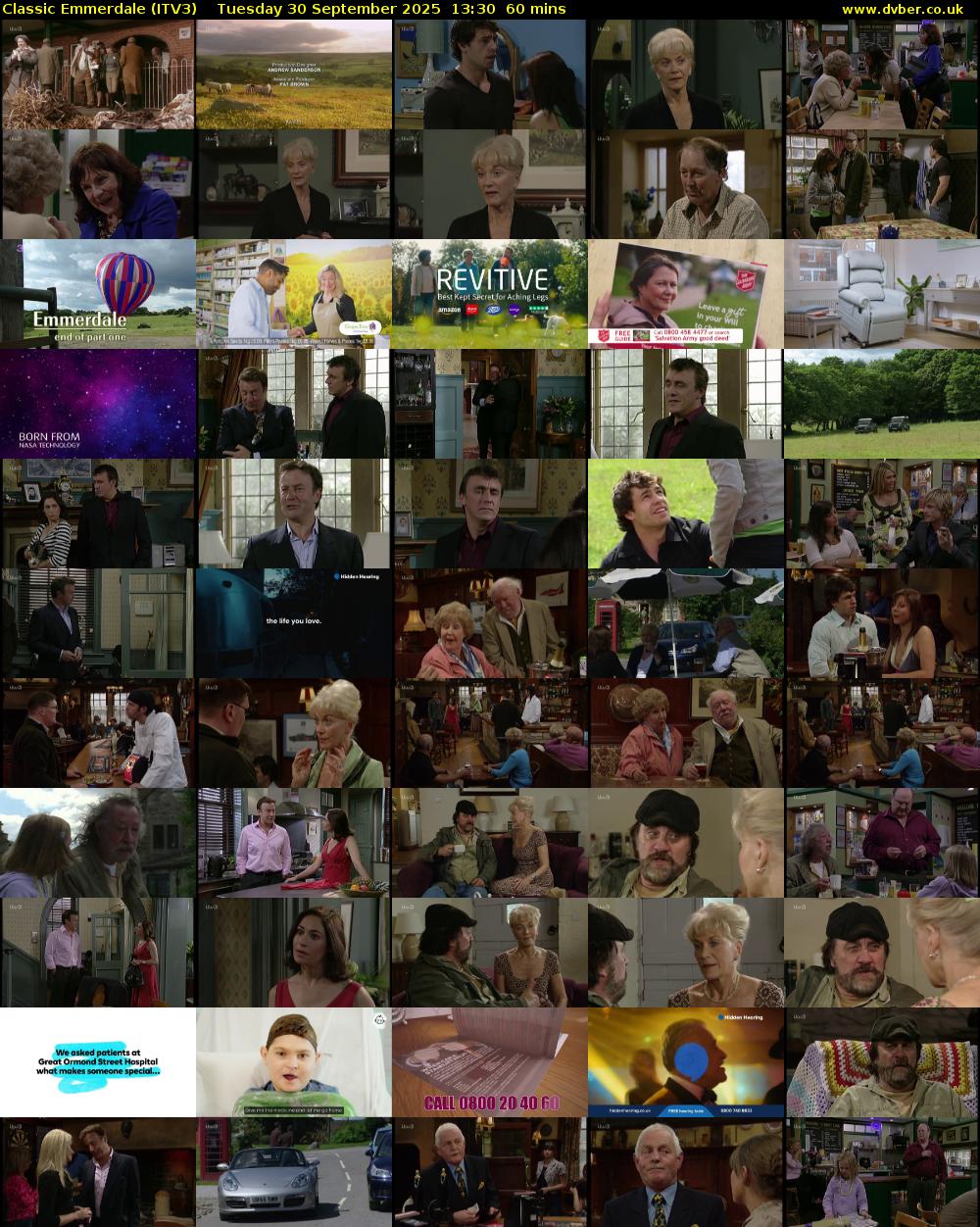 Classic Emmerdale (ITV3) Tuesday 30 September 2025 13:30 - 14:30