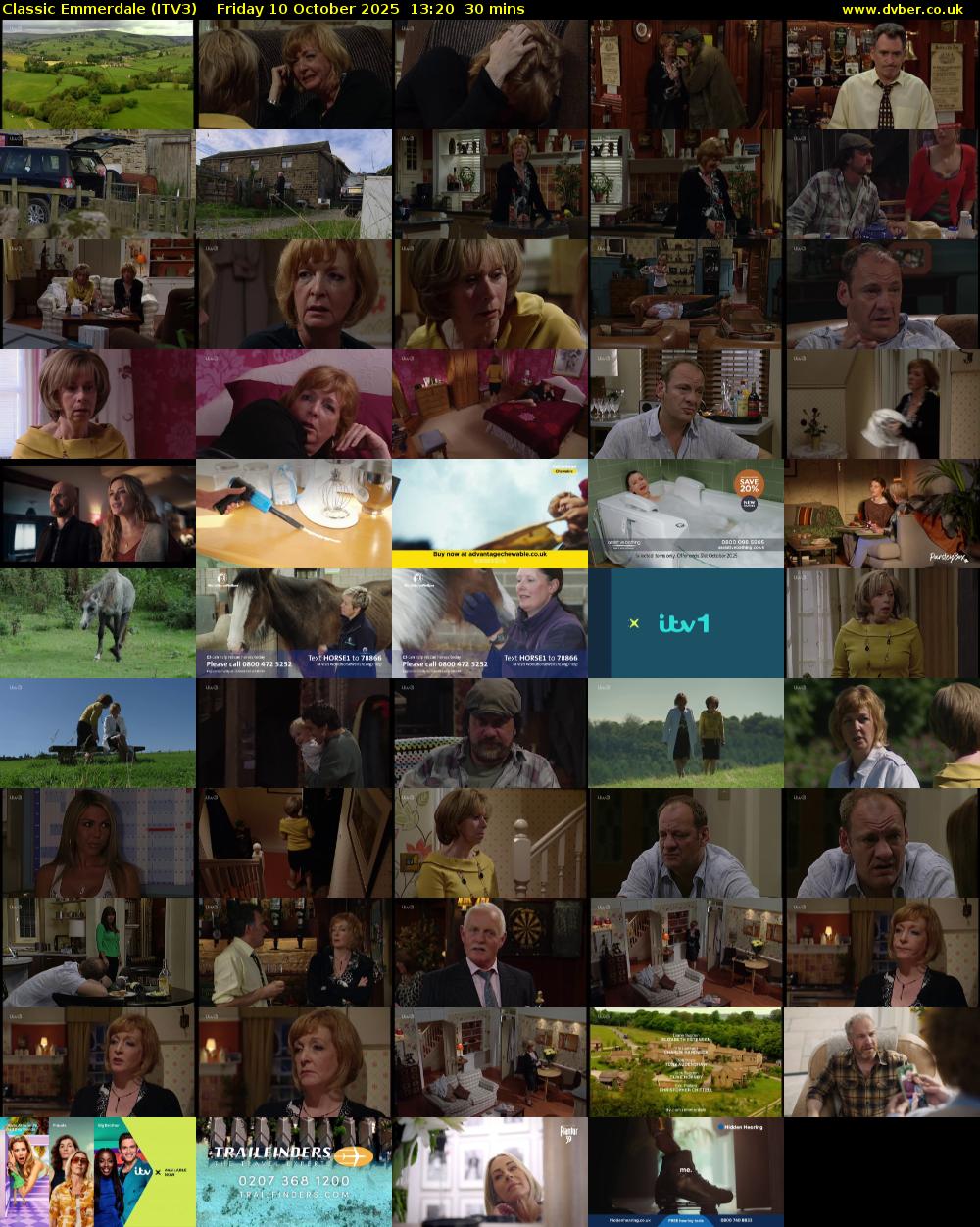Classic Emmerdale (ITV3) Friday 10 October 2025 13:20 - 13:50