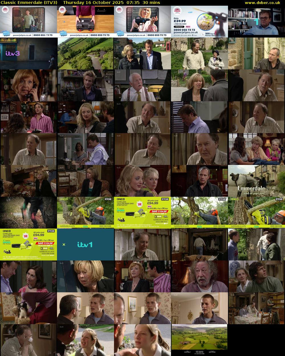 Classic Emmerdale (ITV3) Thursday 16 October 2025 07:35 - 08:05