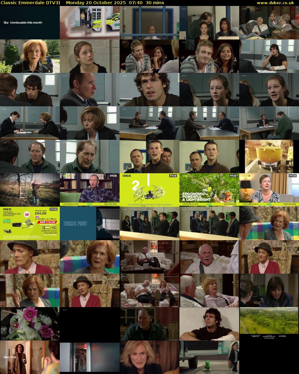 Classic Emmerdale (ITV3) Monday 20 October 2025 07:40 - 08:10