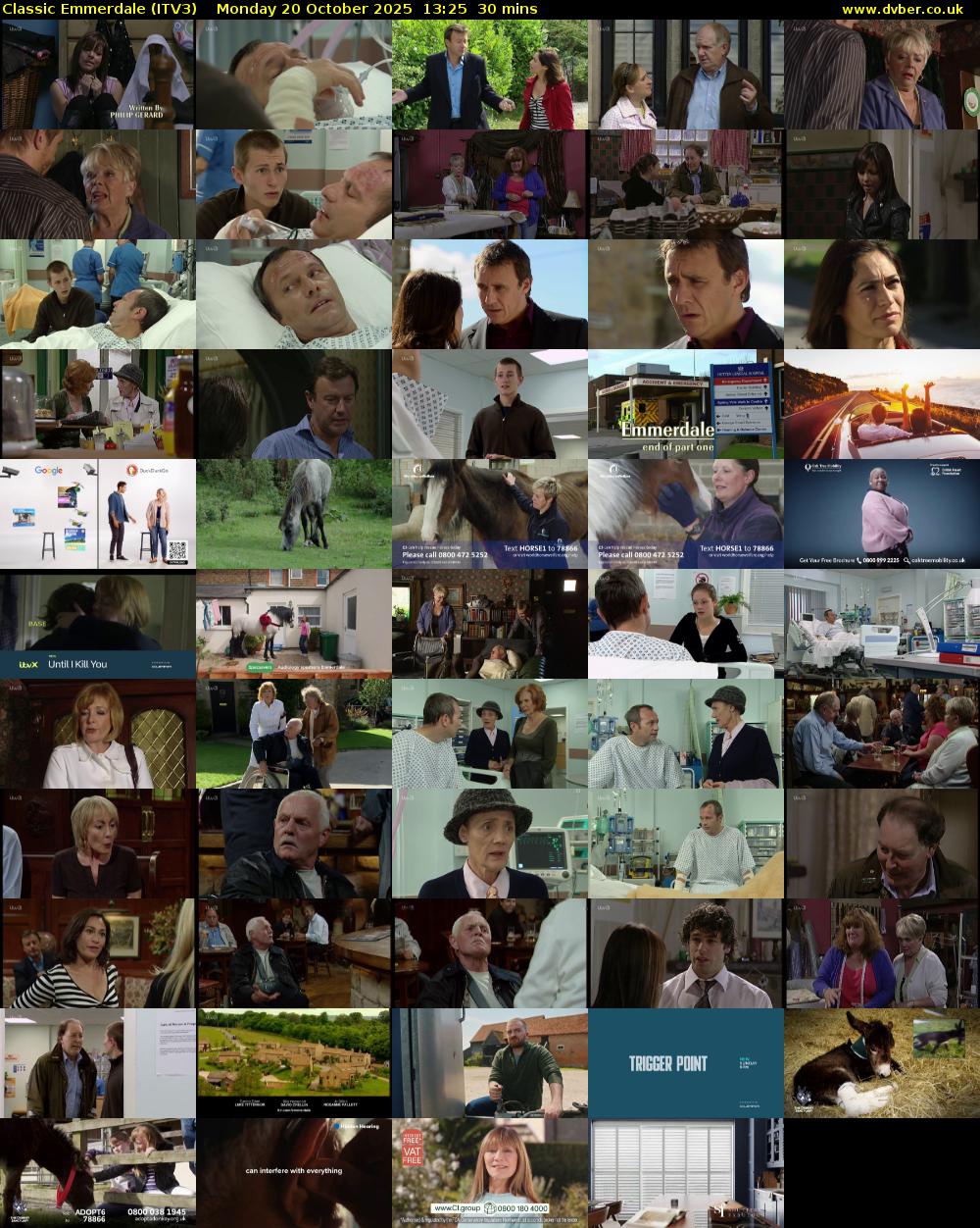 Classic Emmerdale (ITV3) Monday 20 October 2025 13:25 - 13:55