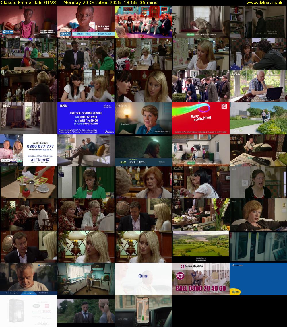 Classic Emmerdale (ITV3) Monday 20 October 2025 13:55 - 14:30