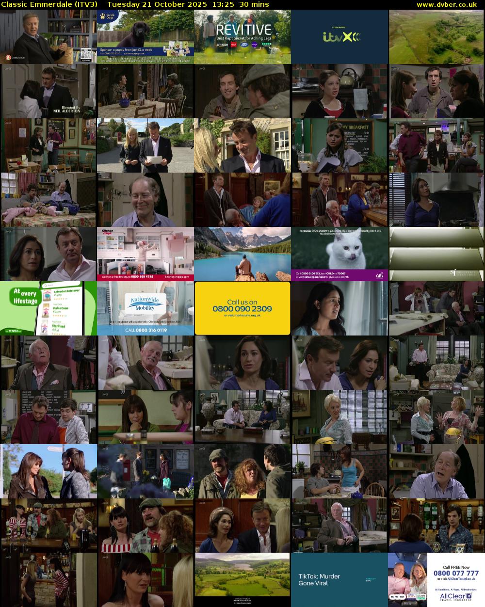 Classic Emmerdale (ITV3) Tuesday 21 October 2025 13:25 - 13:55