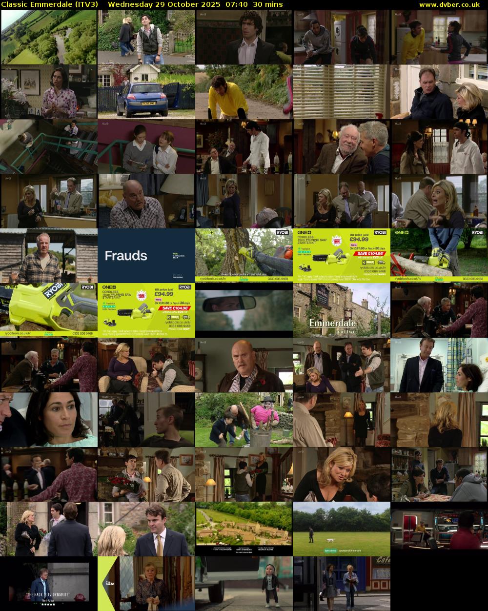 Classic Emmerdale (ITV3) Wednesday 29 October 2025 07:40 - 08:10