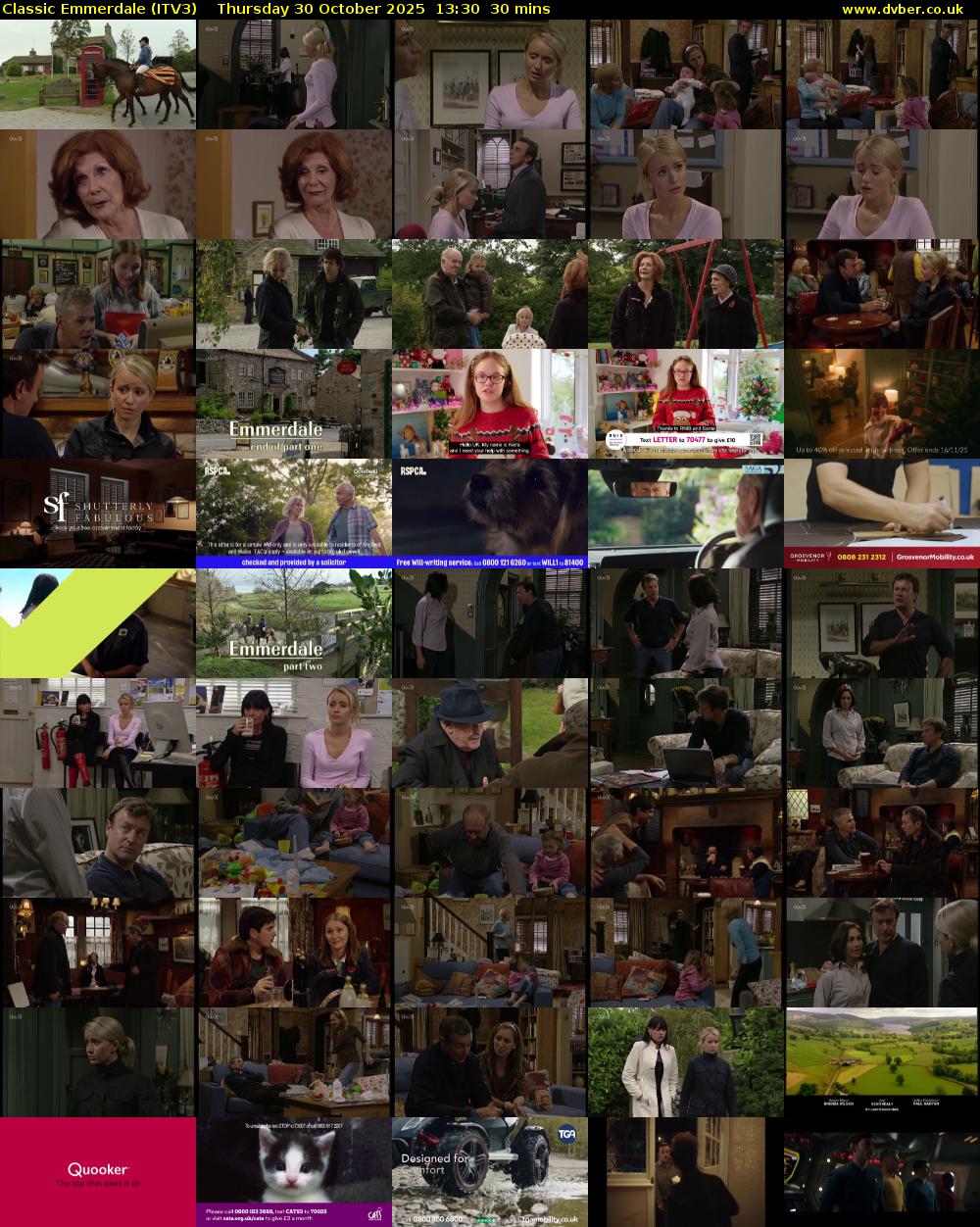 Classic Emmerdale (ITV3) Thursday 30 October 2025 13:30 - 14:00